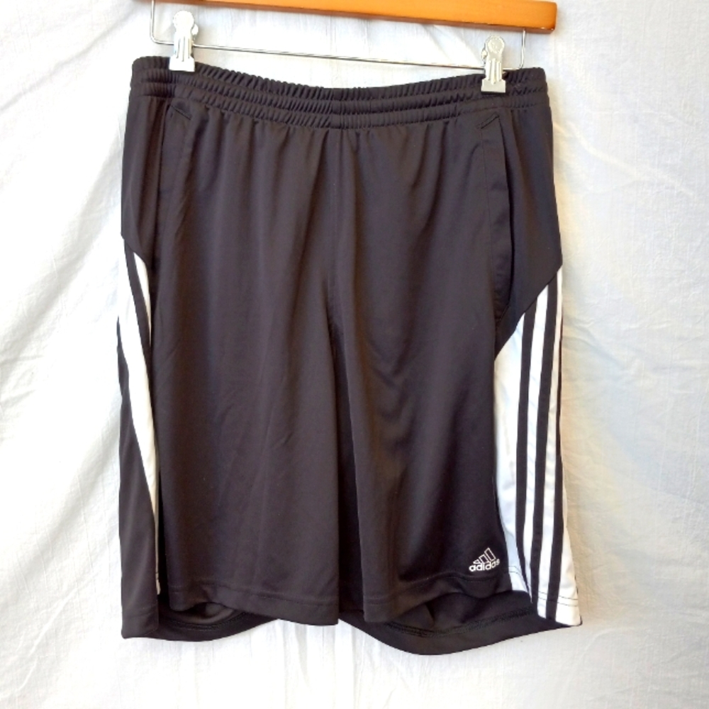 Adidas men's black athletic shorts, size medium